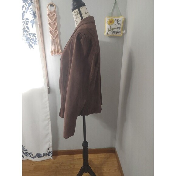 Newport News Suede Leather Jacket Zip Front Western CowGirl Women's 18 Brown 90s - Picture 7 of 16